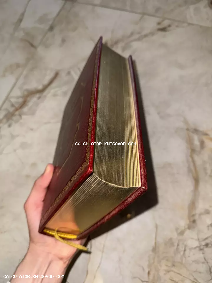 Старинная книга в темно-красном кожаном переплете с золотым тиснением и идеально гладким золотым обрезом страниц.