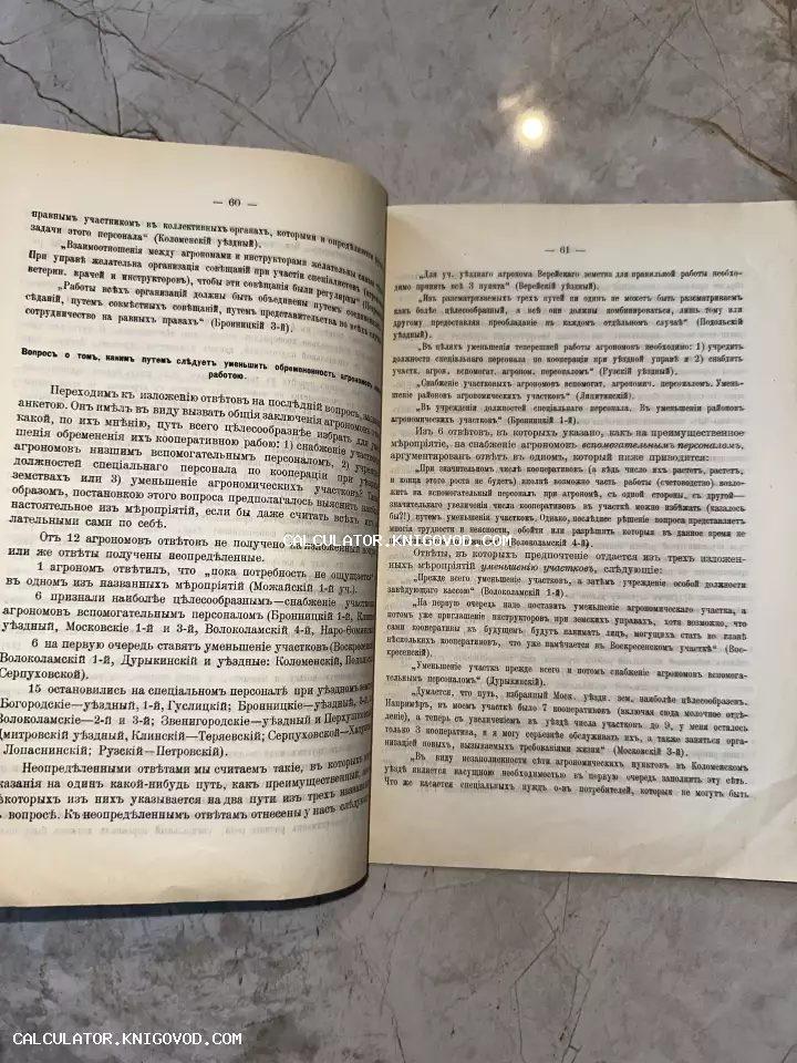 Разворот старинной книги с текстом на дореволюционном русском языке, страницы 60 и 61.