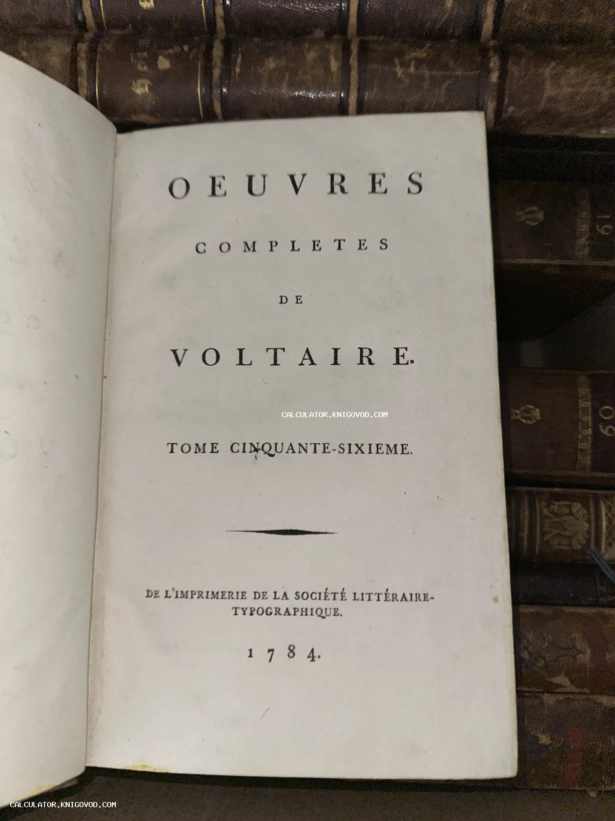 Титульный лист антикварного издания Вольтера на французском языке 1784 года издания