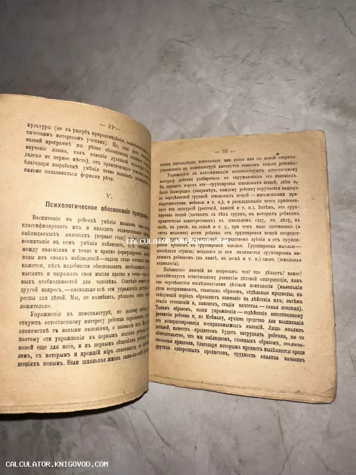 Разворот старинной книги с текстом на дореволюционном русском языке, страницы 22 и 23.