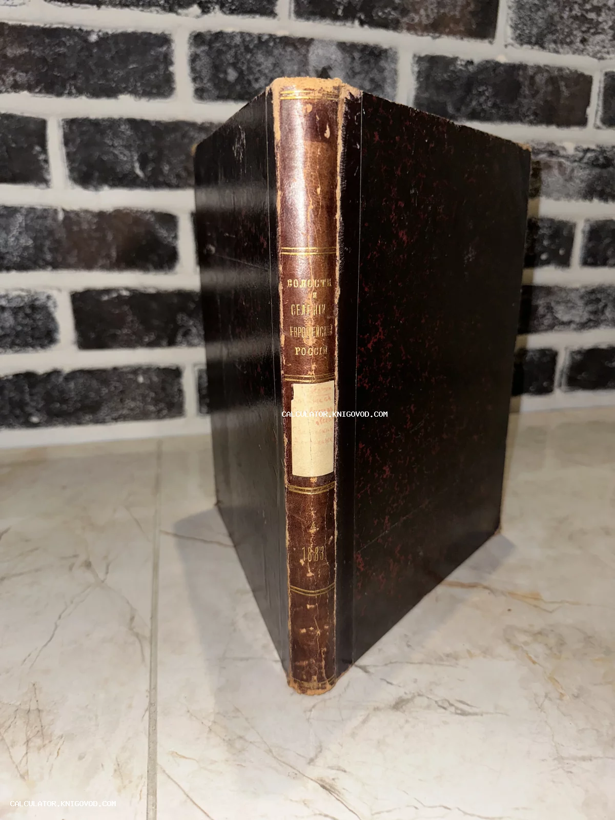 Старинная книга в темном переплете с золотым тиснением на корешке, изданная в 1883 году.