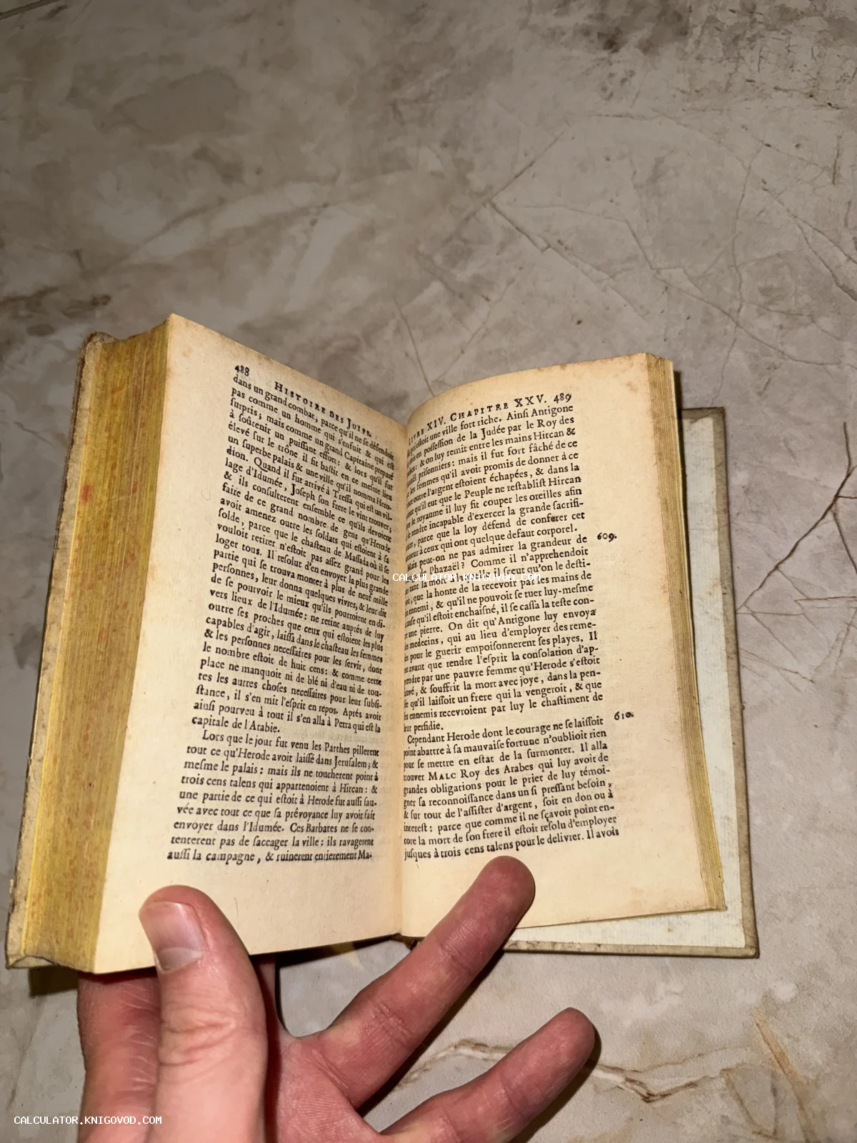 Разворот старинной книги с французским текстом, пожелтевшие страницы и антикварный шрифт