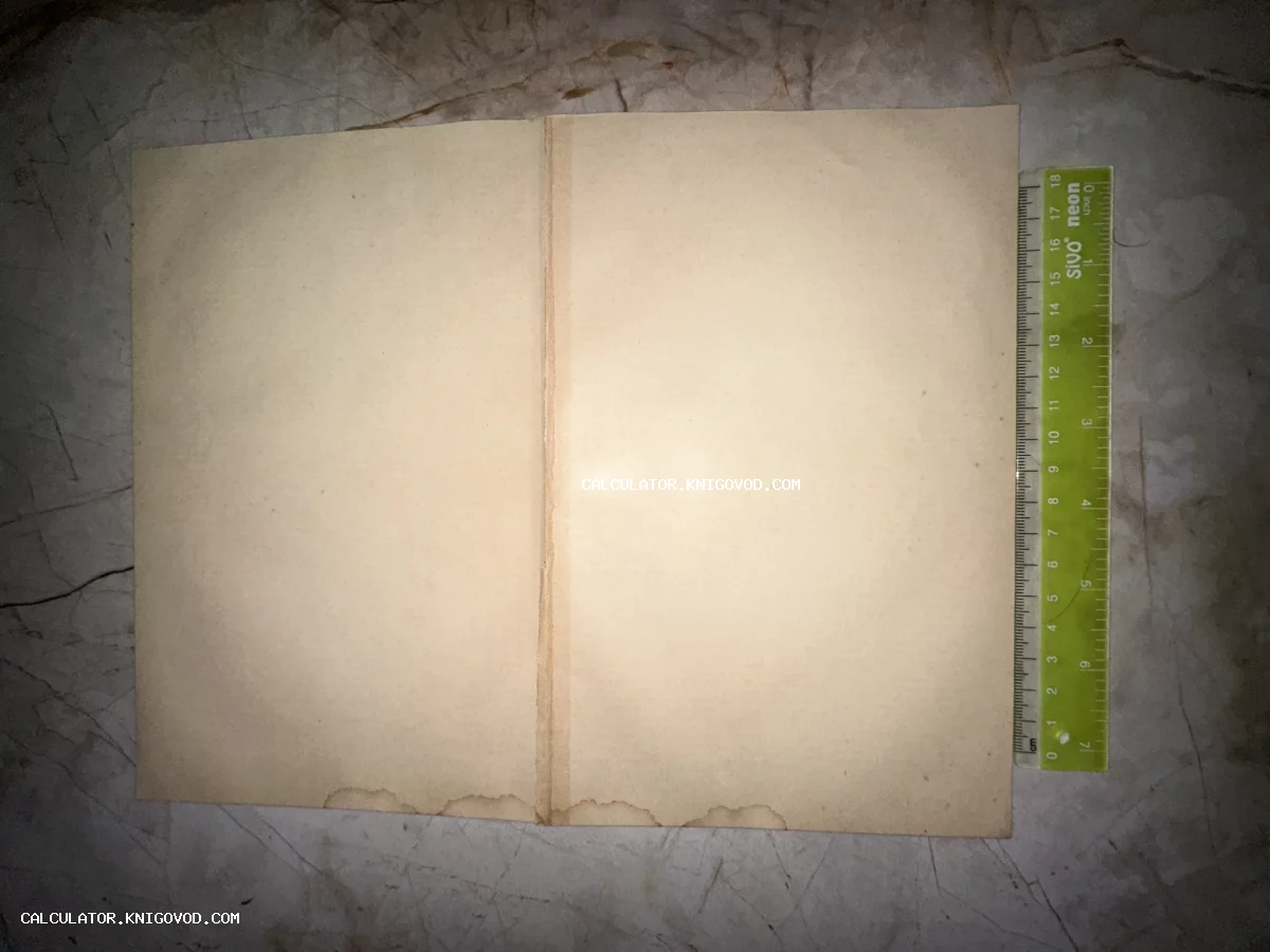 Две чистые пожелтевшие страницы антикварной бумаги со следами времени и измерительной линейкой.